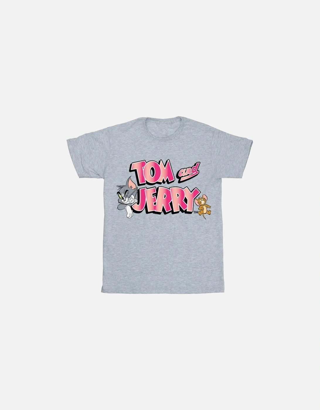 Tom And Jerry Womens/Ladies Gradient Logo Cotton Boyfriend T-Shirt, 4 of 3