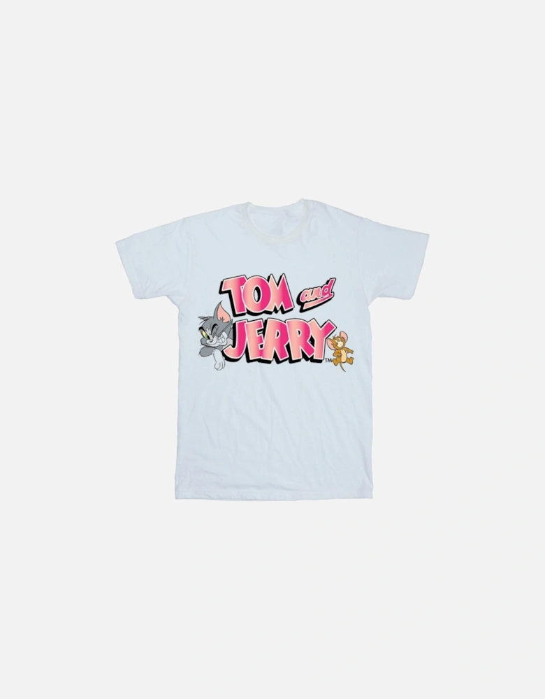 Tom And Jerry Womens/Ladies Gradient Logo Cotton Boyfriend T-Shirt