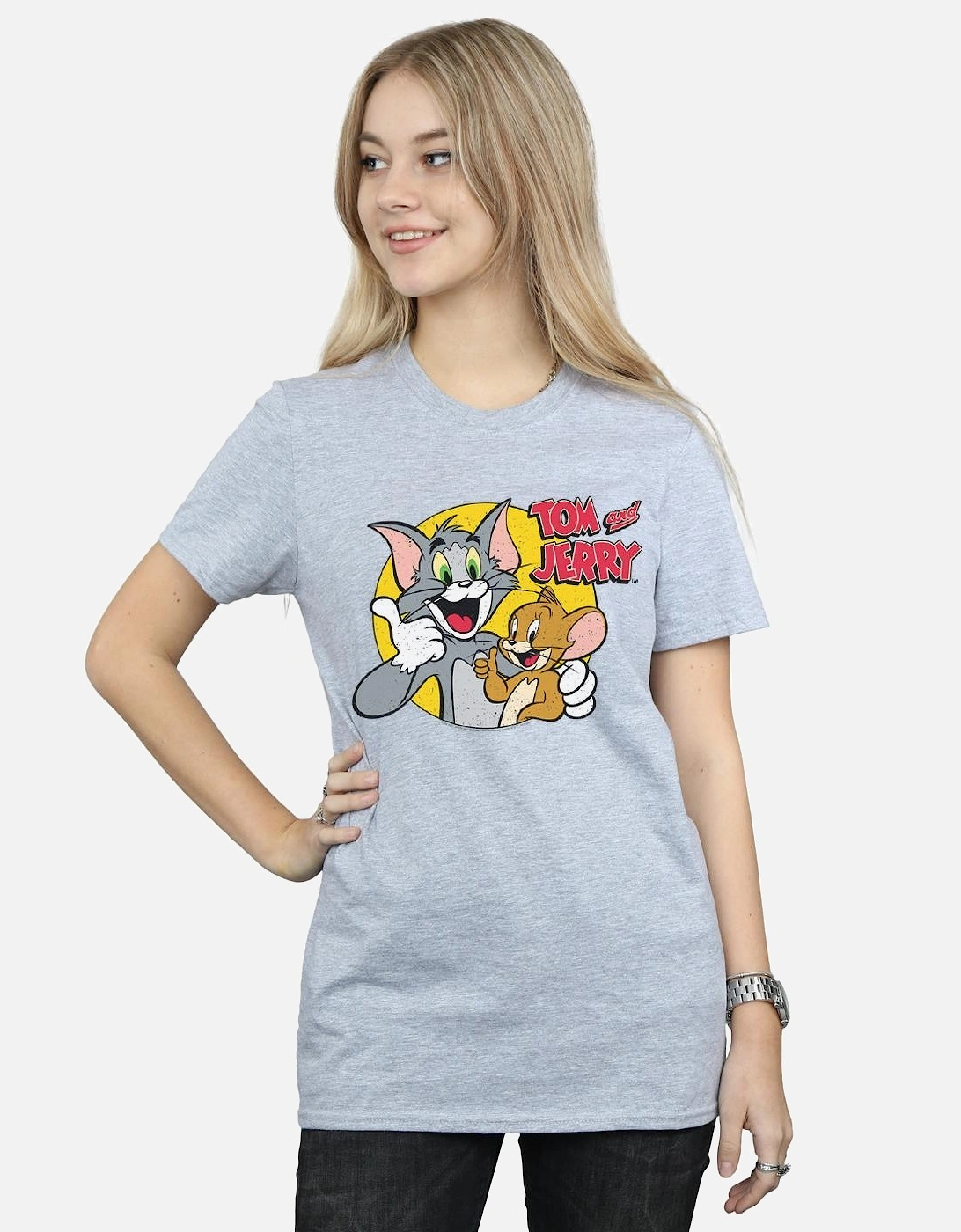 Tom And Jerry Womens/Ladies Thumbs Up Cotton Boyfriend T-Shirt