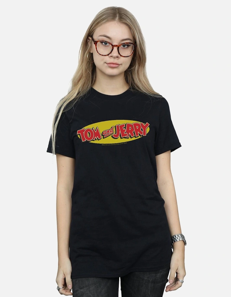 Tom And Jerry Womens/Ladies Inline Logo Cotton Boyfriend T-Shirt