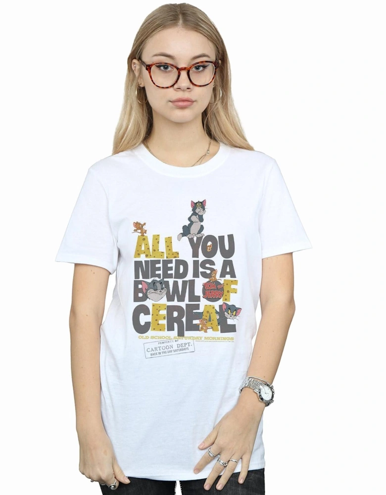 Tom And Jerry Womens/Ladies All You Need Is Cotton Boyfriend T-Shirt