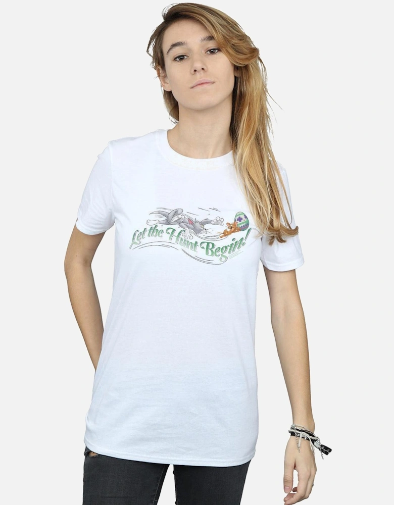 Tom And Jerry Womens/Ladies Let The Hunt Begin Cotton Boyfriend T-Shirt