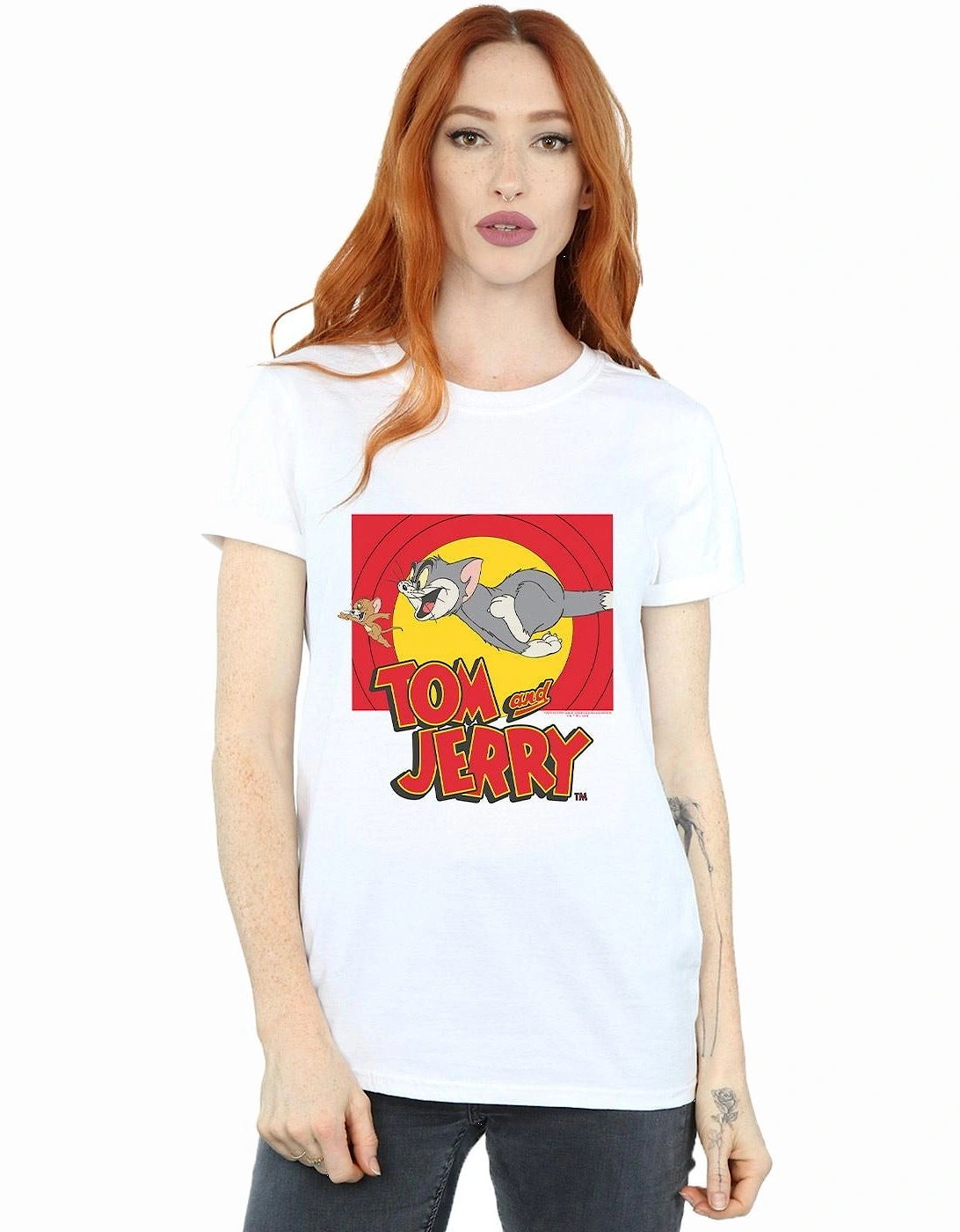 Tom And Jerry Womens/Ladies Chase Scene Cotton Boyfriend T-Shirt