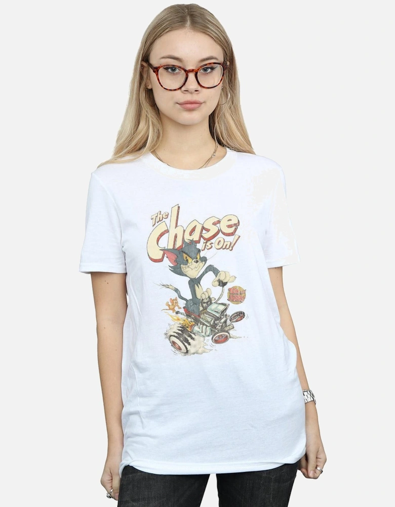 Tom And Jerry Womens/Ladies The Chase Is On Cotton Boyfriend T-Shirt