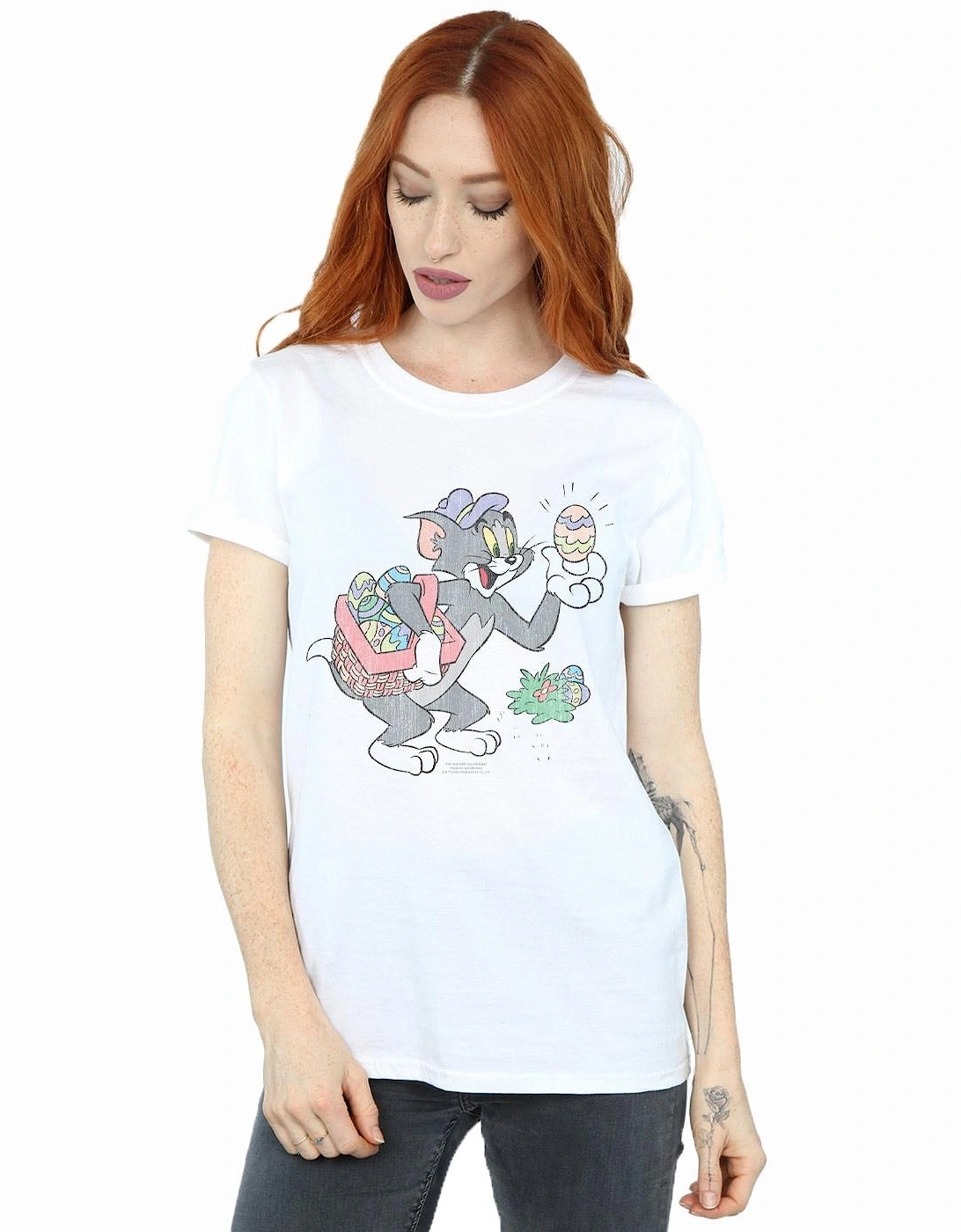 Tom And Jerry Womens/Ladies Egg Hunt Cotton Boyfriend T-Shirt