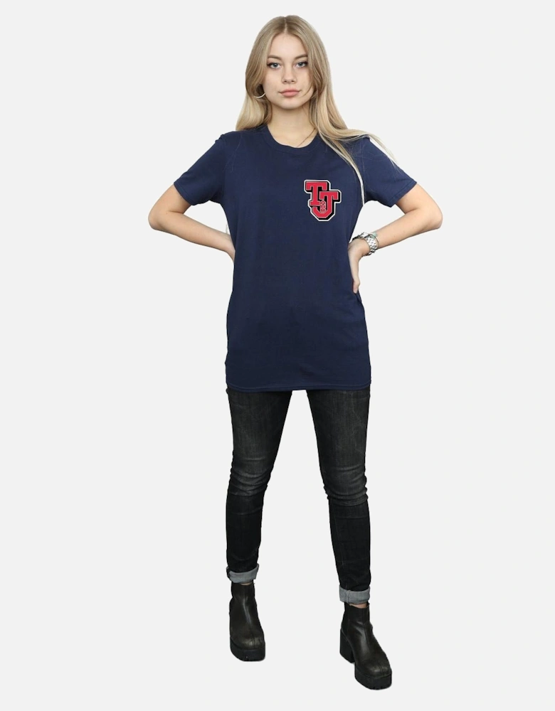Tom And Jerry Womens/Ladies Collegiate Logo Cotton Boyfriend T-Shirt