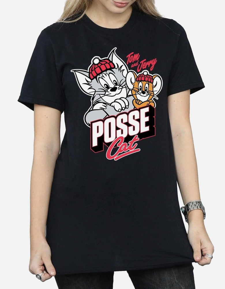 Tom And Jerry Womens/Ladies Posse Cat Cotton Boyfriend T-Shirt