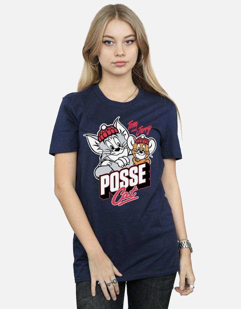 Tom And Jerry Womens/Ladies Posse Cat Cotton Boyfriend T-Shirt