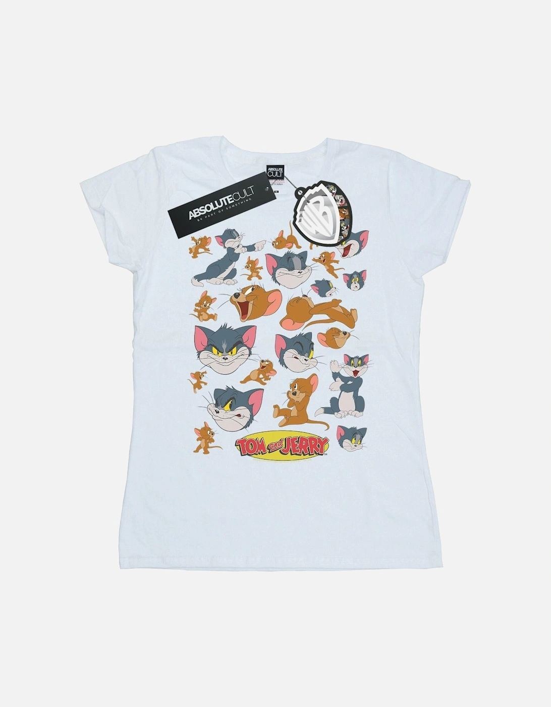Tom And Jerry Womens/Ladies Many Faces Cotton T-Shirt, 4 of 3