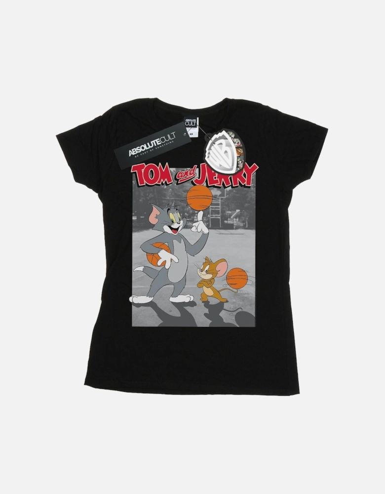 Tom And Jerry Womens/Ladies Basketball Buddies Cotton T-Shirt