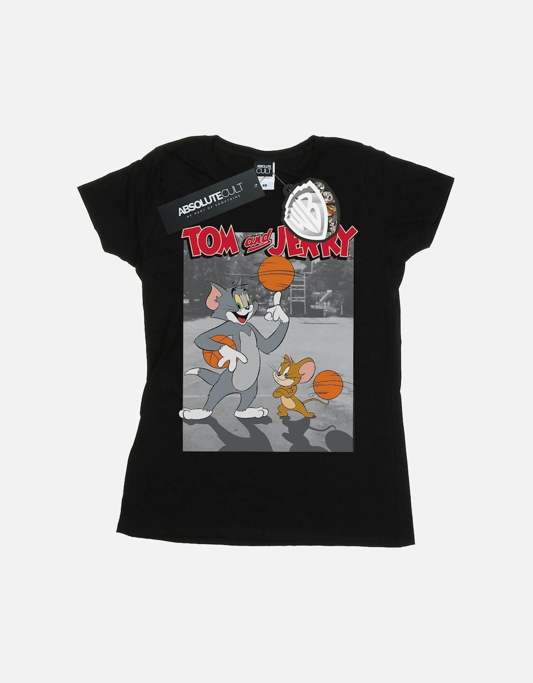 Tom And Jerry Womens/Ladies Basketball Buddies Cotton T-Shirt, 4 of 3