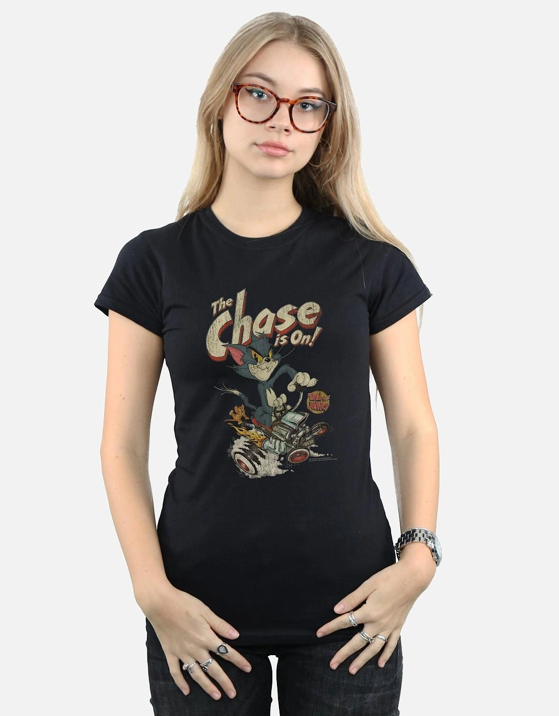 Tom And Jerry Womens/Ladies The Chase Is On Cotton T-Shirt