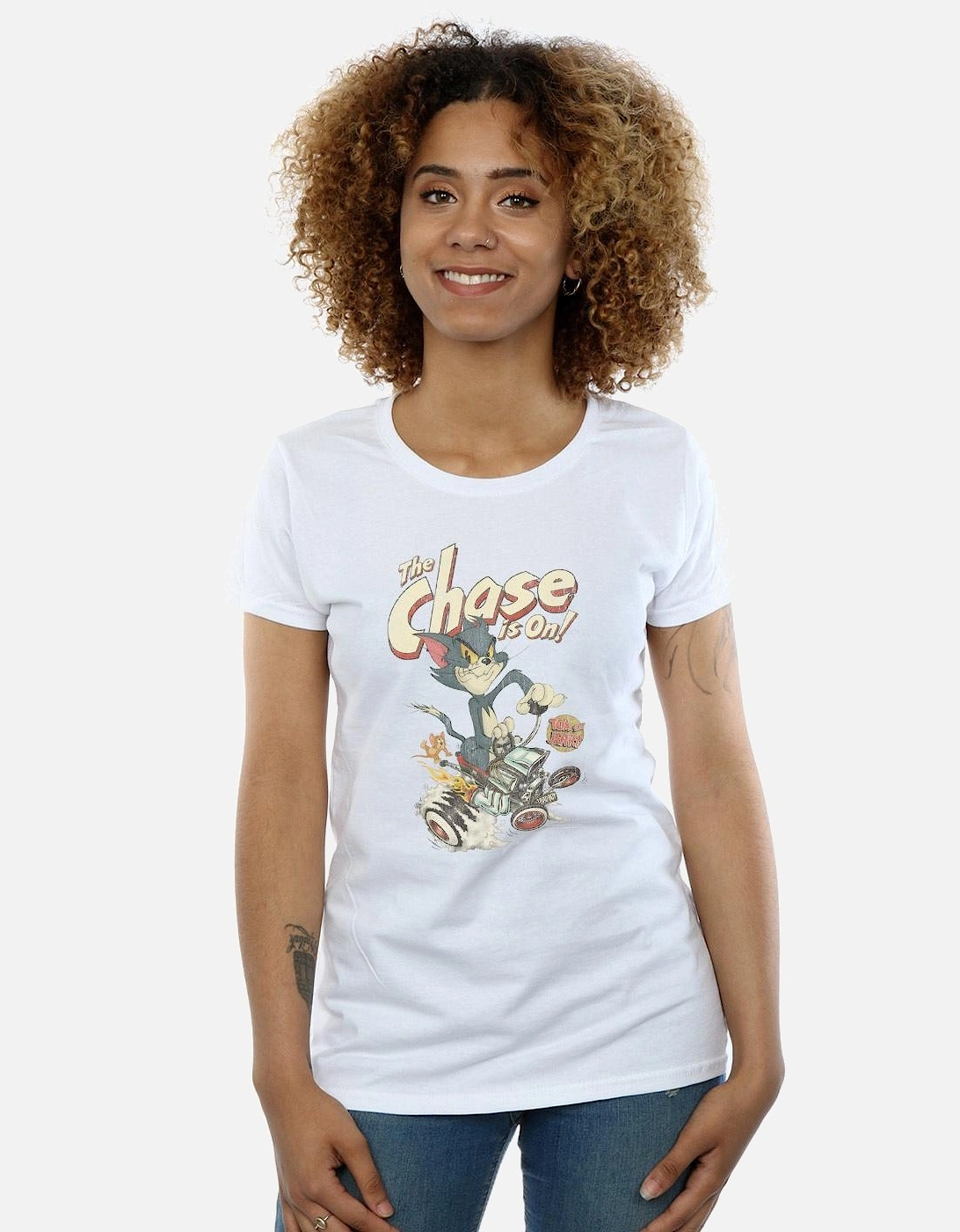 Tom And Jerry Womens/Ladies The Chase Is On Cotton T-Shirt
