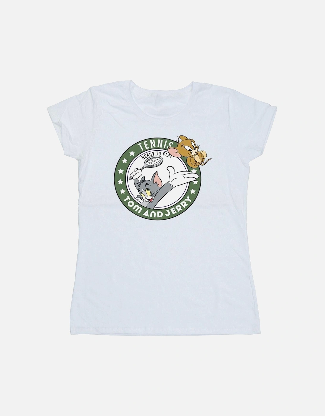 Tom And Jerry Womens/Ladies Tennis Ready To Play Cotton T-Shirt, 5 of 4