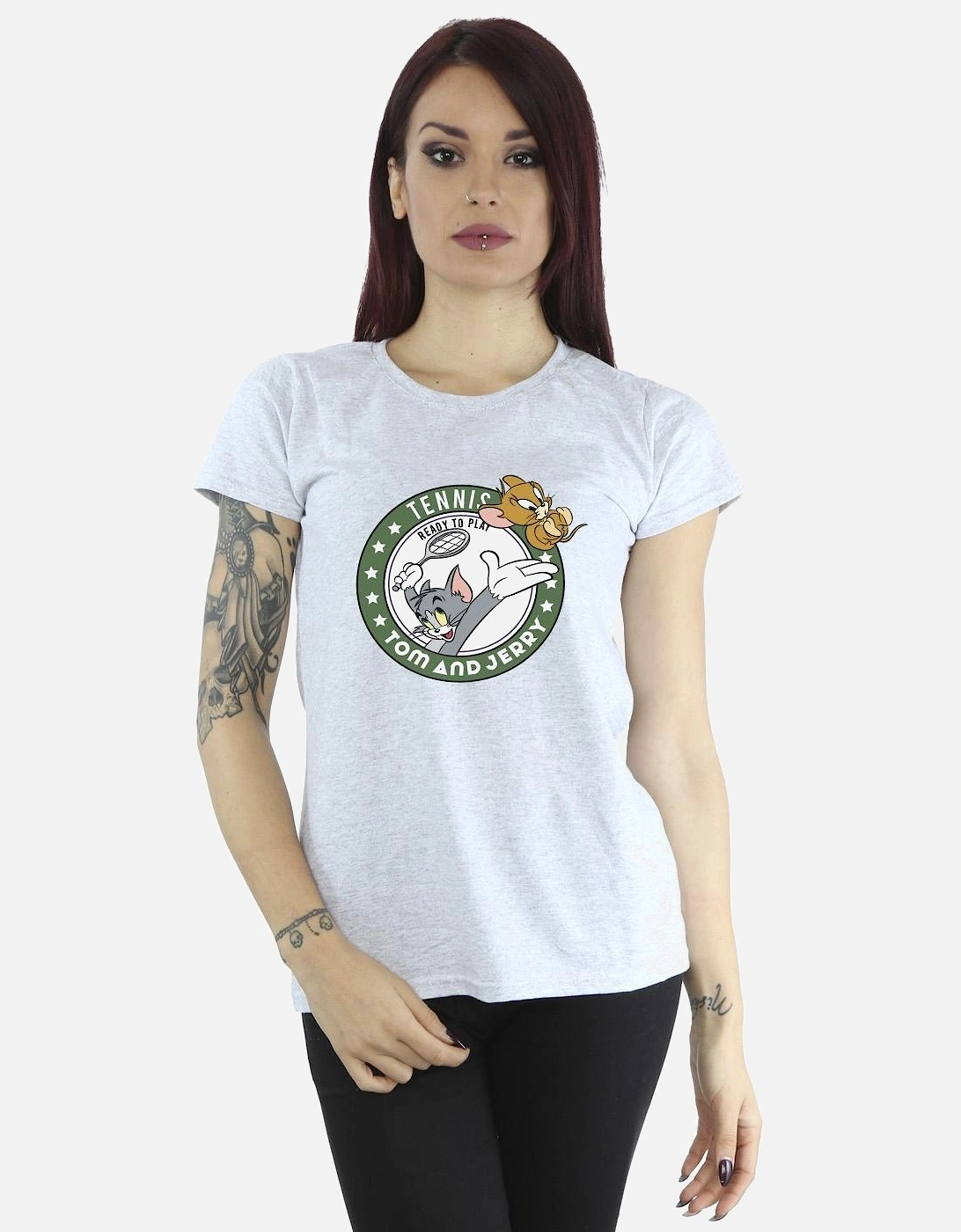 Tom And Jerry Womens/Ladies Tennis Ready To Play Cotton T-Shirt