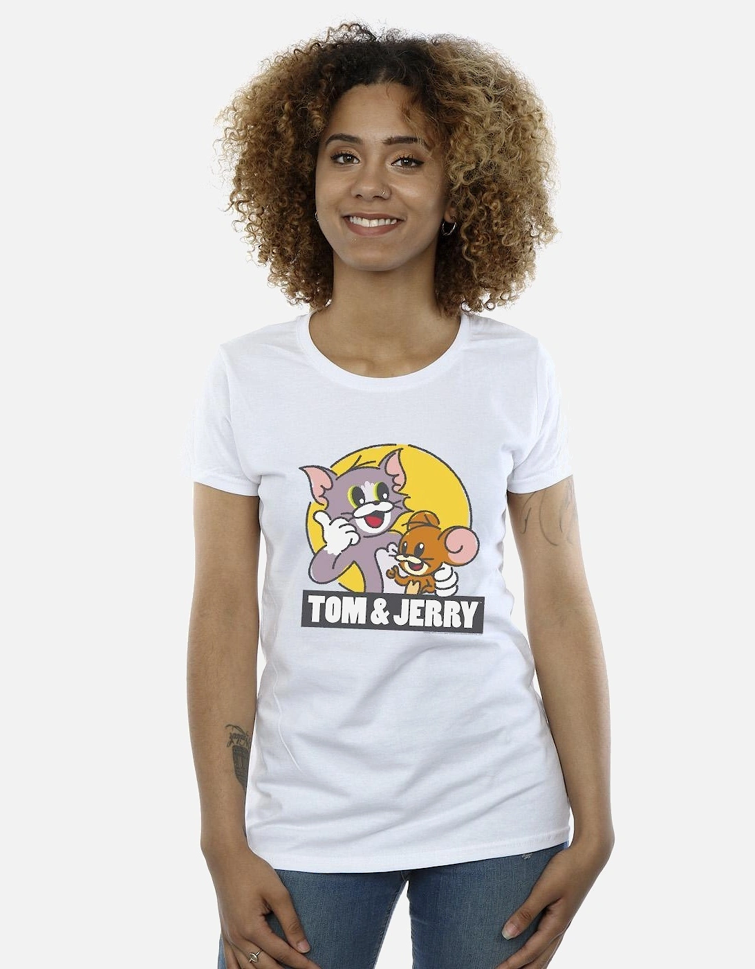 Tom And Jerry Womens/Ladies Sketch Logo Cotton T-Shirt