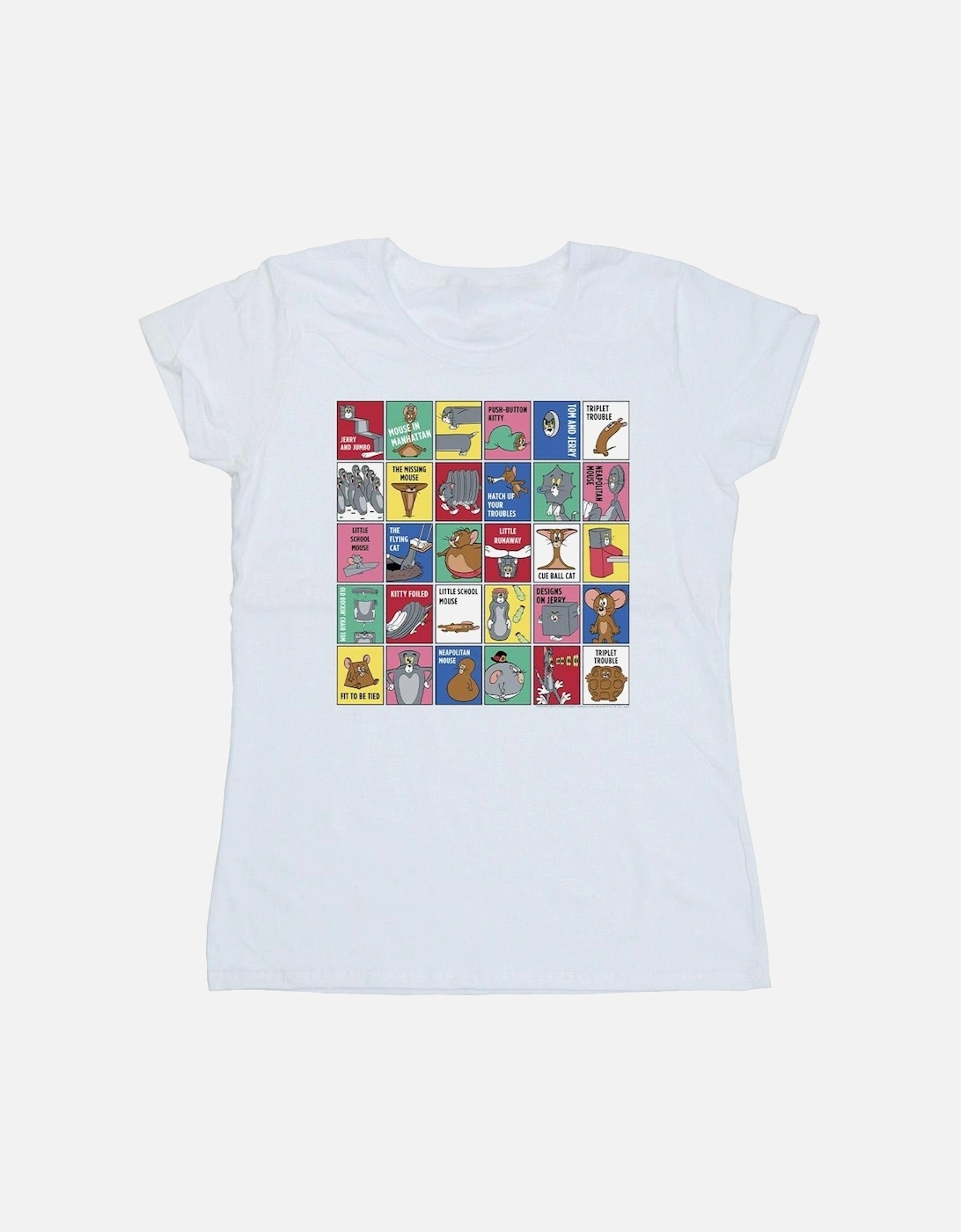 Tom And Jerry Womens/Ladies Grid Squares Cotton T-Shirt, 4 of 3
