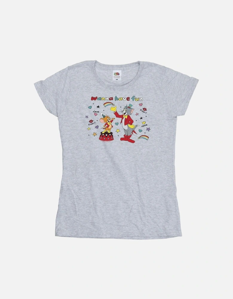 Tom And Jerry Womens/Ladies Wanna Have Fun Cotton T-Shirt