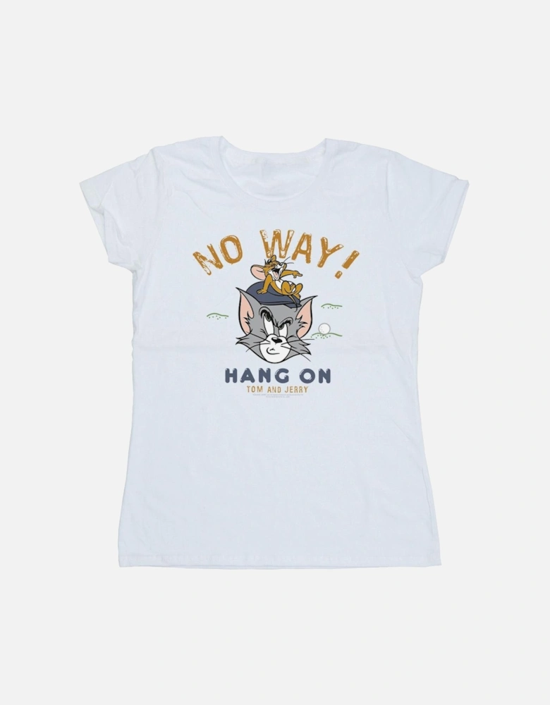 Tom And Jerry Womens/Ladies Hang On Golf Cotton T-Shirt