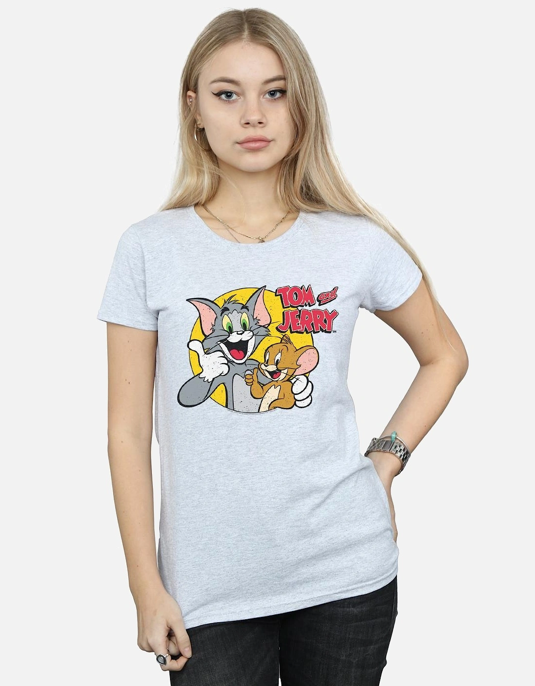 Tom And Jerry Womens/Ladies Thumbs Up Cotton T-Shirt, 4 of 3