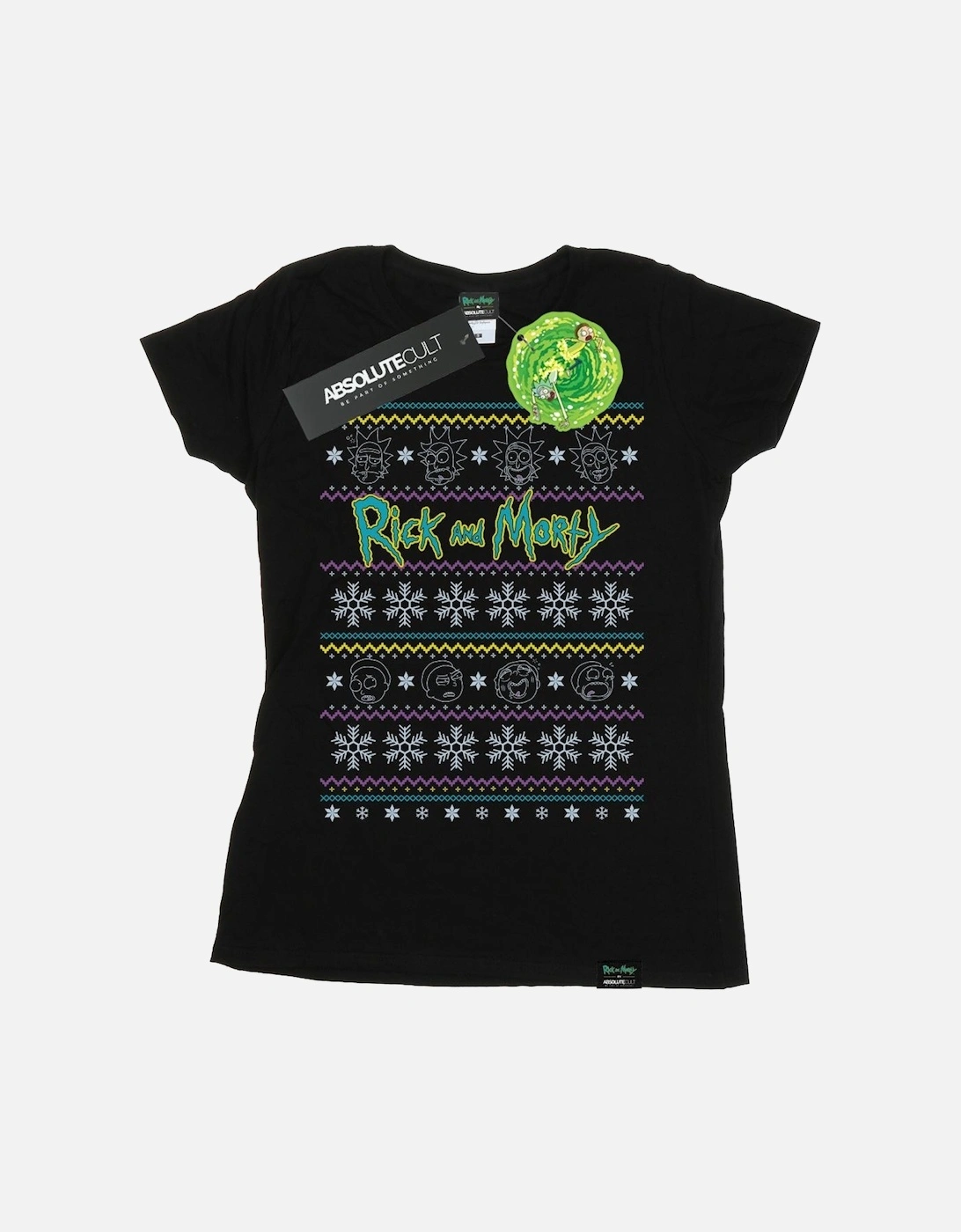 Womens/Ladies Christmas Faces Cotton T-Shirt, 4 of 3