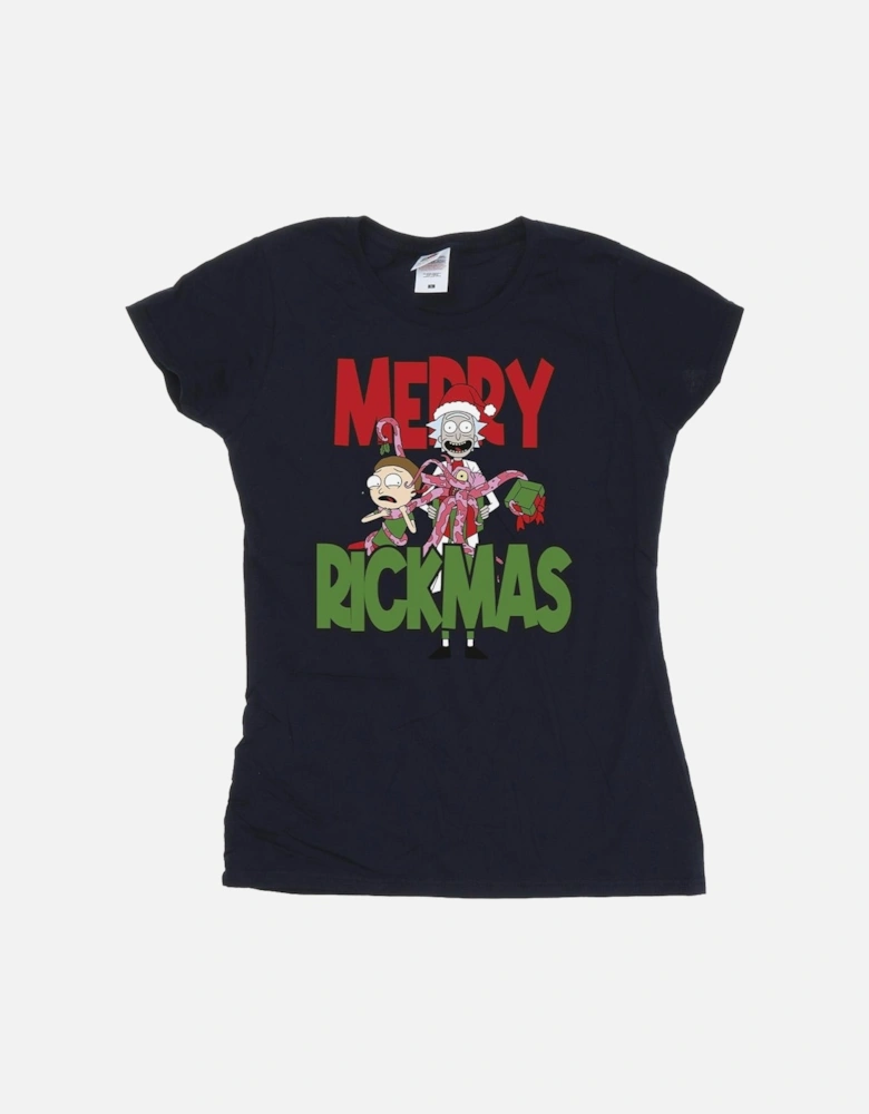 Womens/Ladies Merry Rickmas Cotton T-Shirt