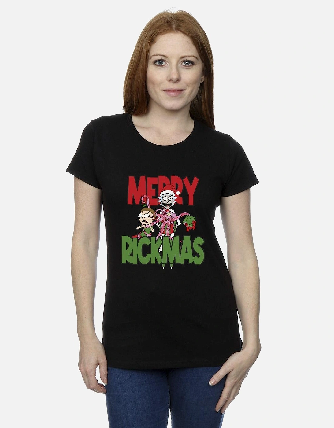 Womens/Ladies Merry Rickmas Cotton T-Shirt