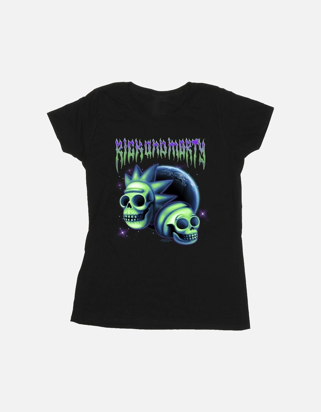 Womens/Ladies Space Skull Cotton T-Shirt, 4 of 3