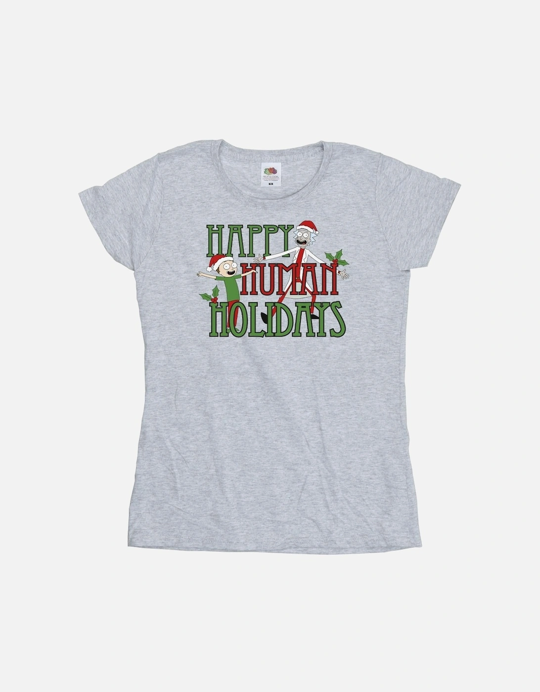 Womens/Ladies Happy Human Holidays Cotton T-Shirt, 4 of 3