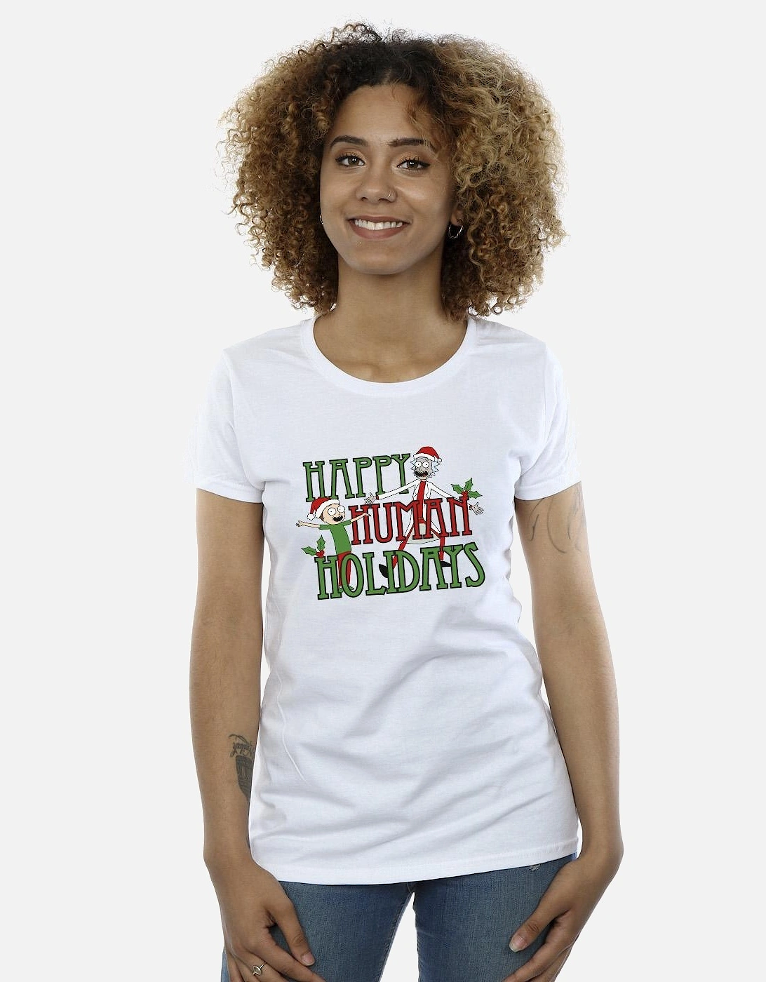 Womens/Ladies Happy Human Holidays Cotton T-Shirt