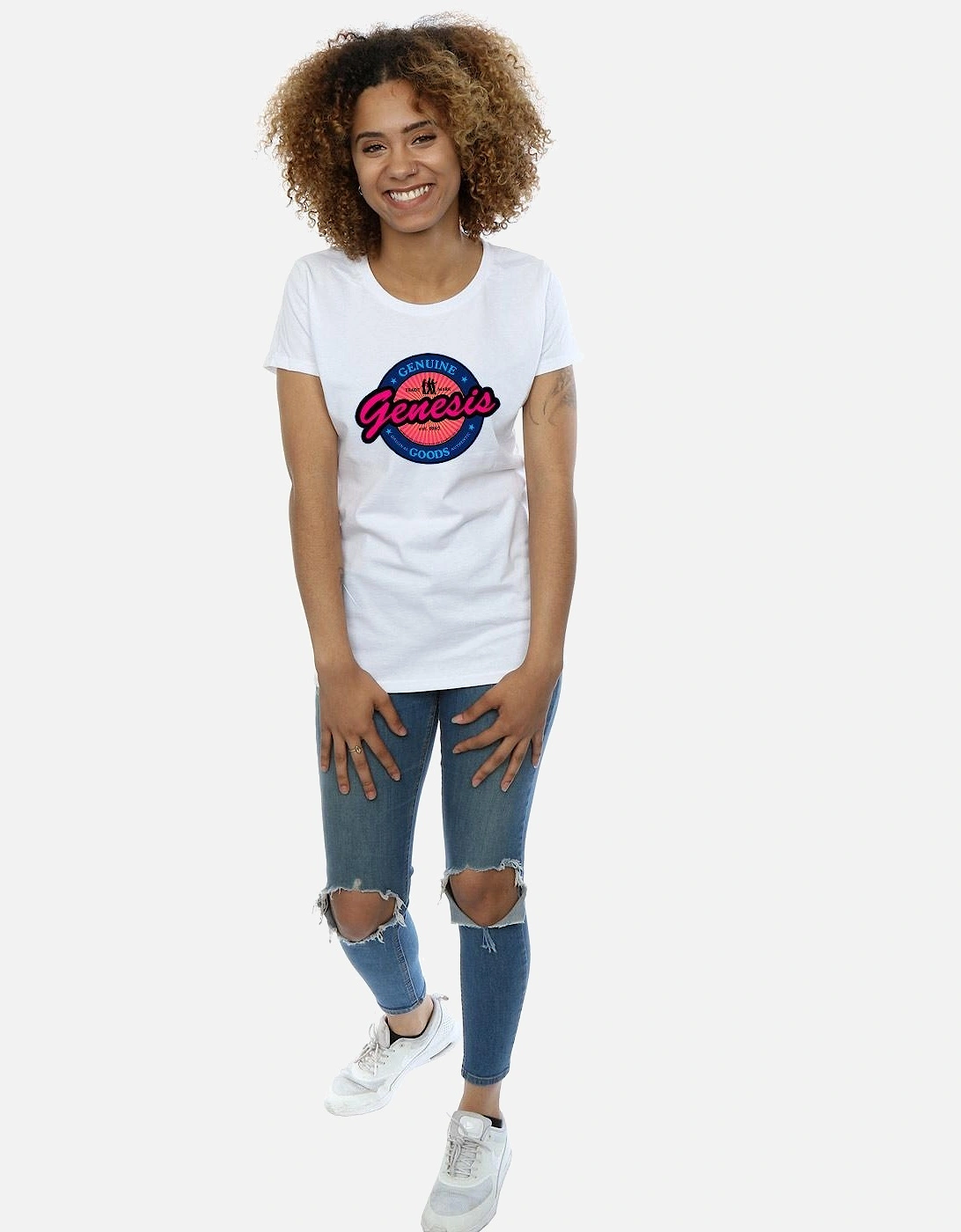 Womens/Ladies Neon Logo Cotton T-Shirt