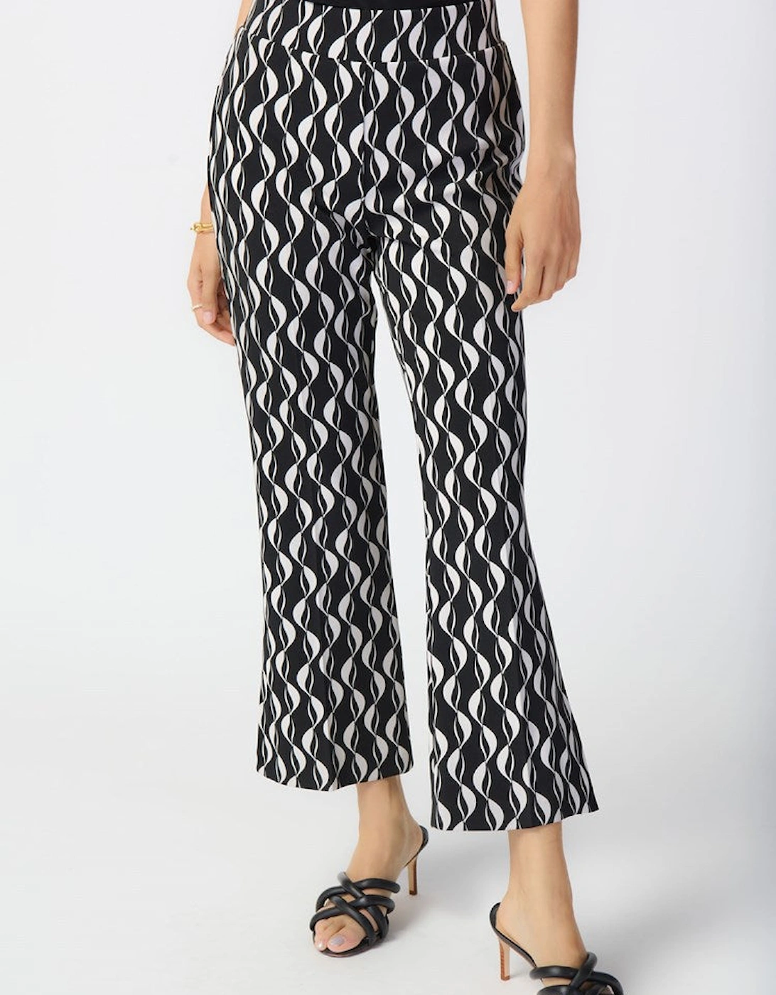 Geometric silky pull on pants