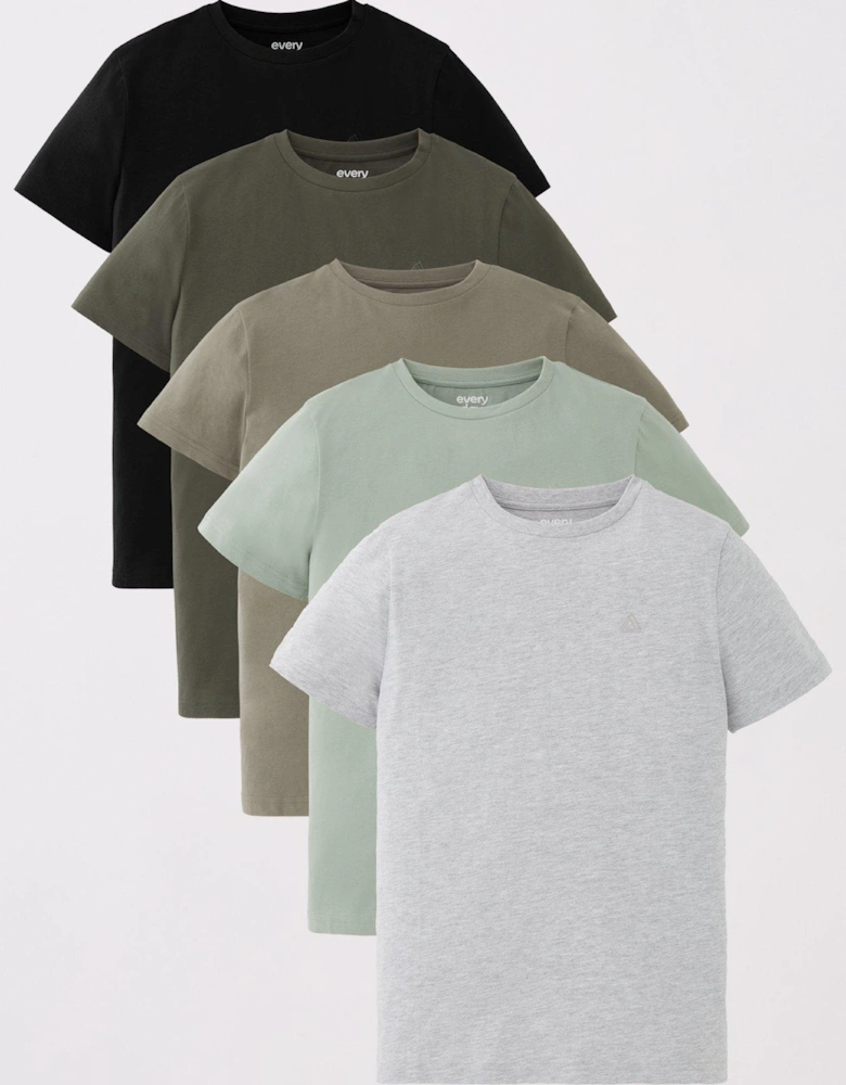 Boys 5 Pack Short Sleeve T Shirts - Multi