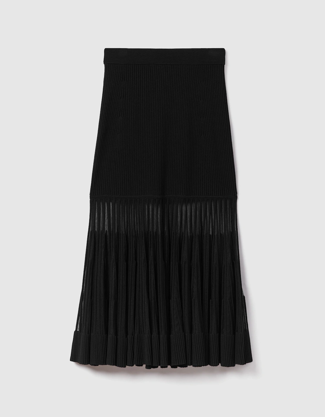 Knitted Sheer Flared Midi Skirt, 2 of 1