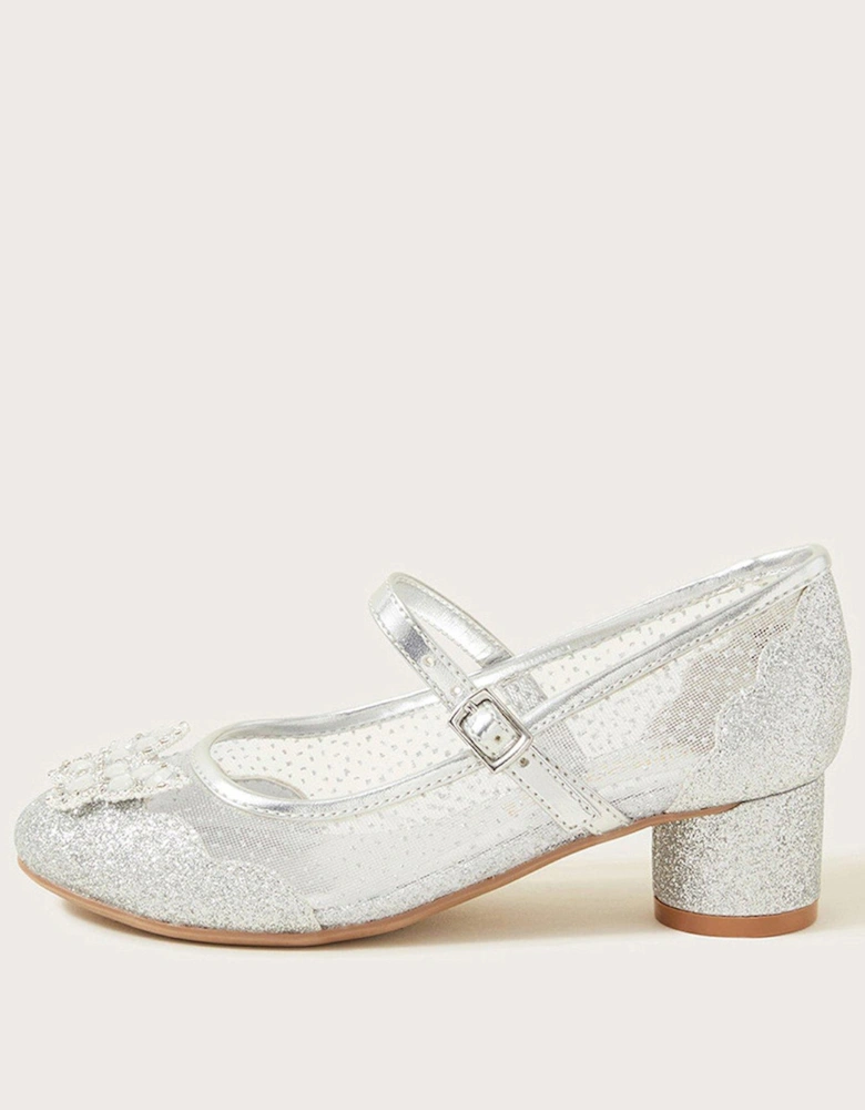 Girls Princess Butterfly Shoes - Silver