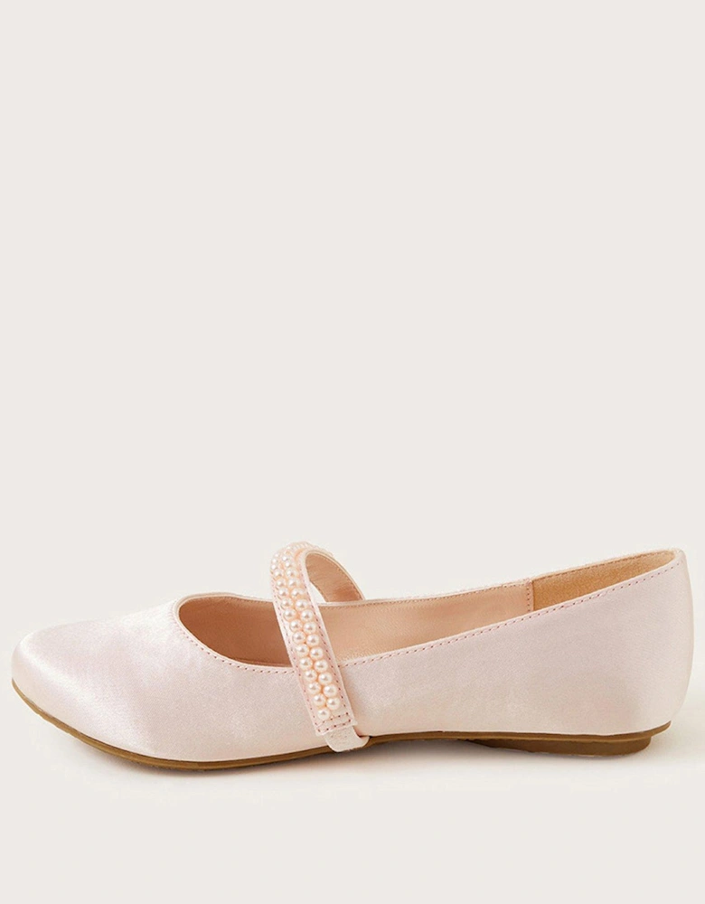 Girls Pearl Ballerina Shoes - Pink