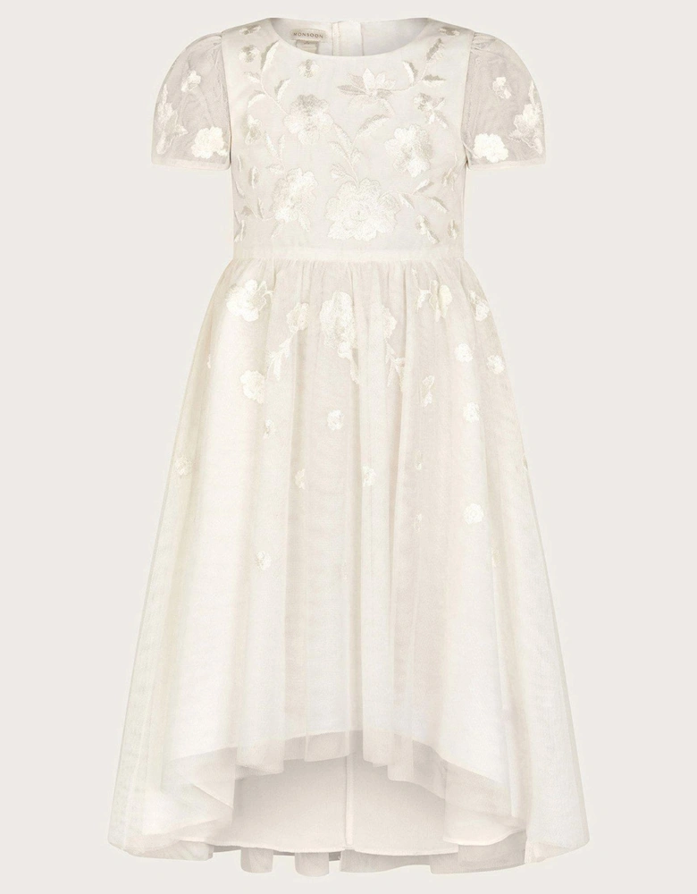 Girls Luna Embroidered Dress - Ivory