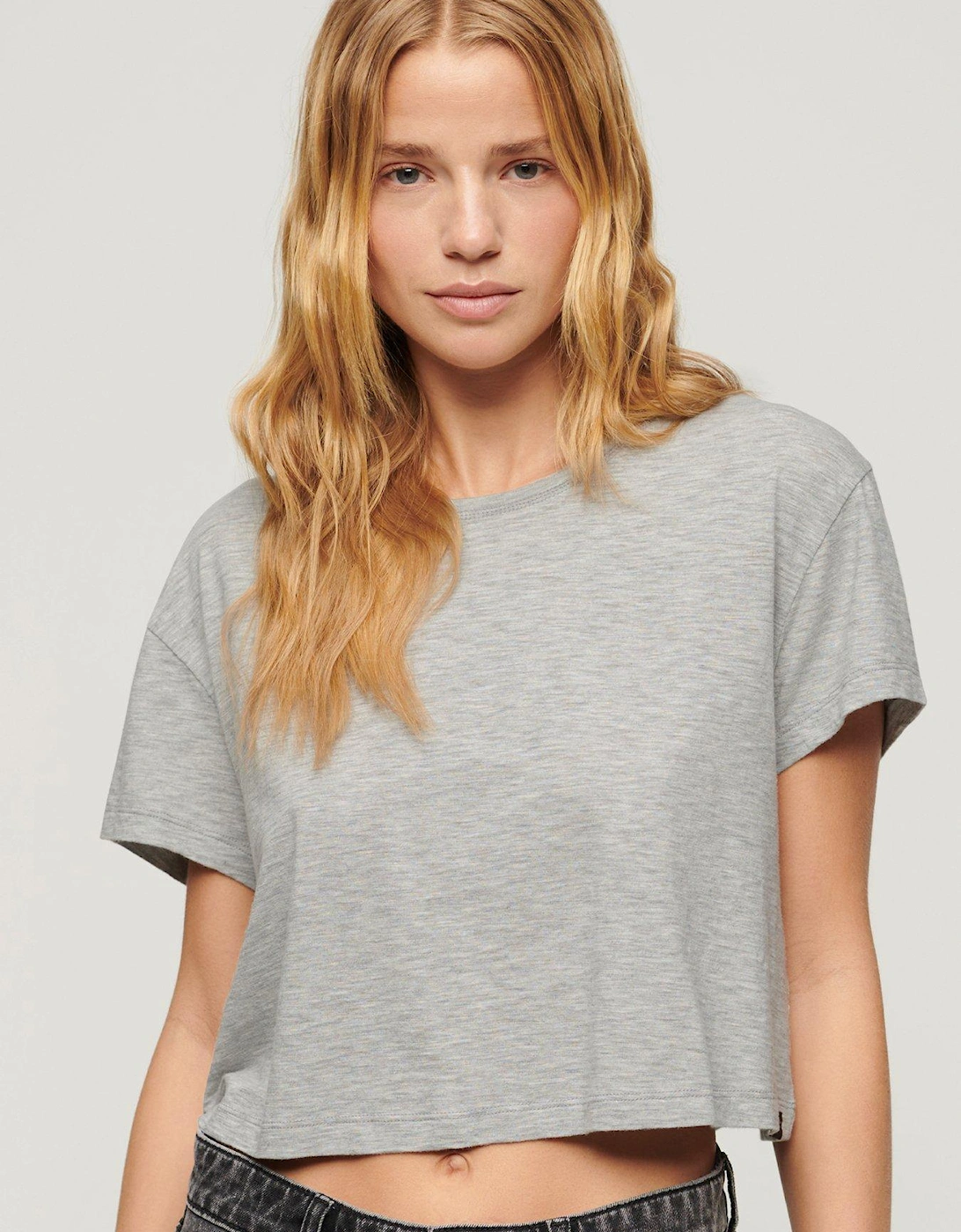 Slouchy Cropped T-Shirt - Grey, 2 of 1