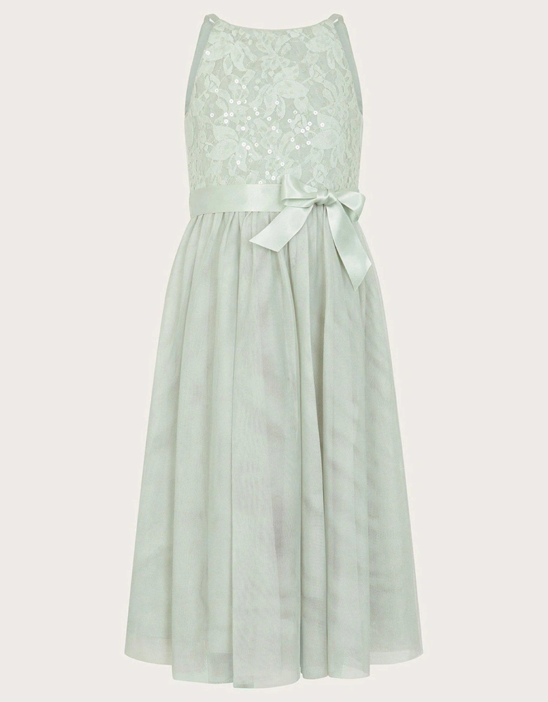 Girls Lacey Sequin Truth Dress - Sage