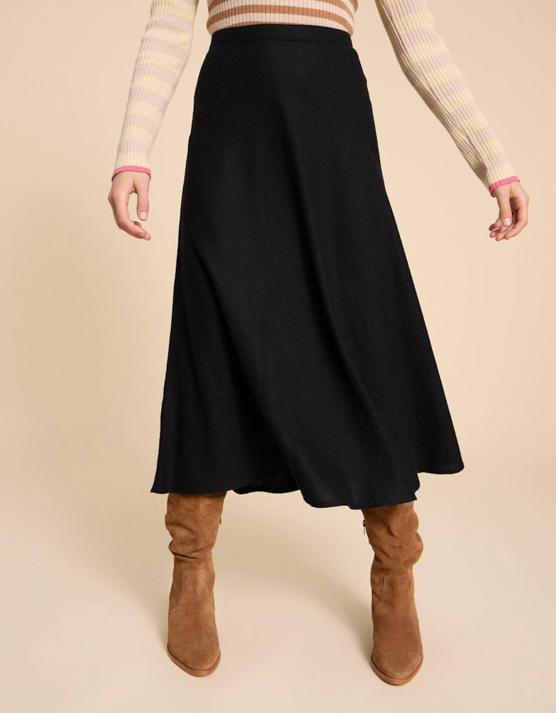 Clemence Linen Skirt - Black