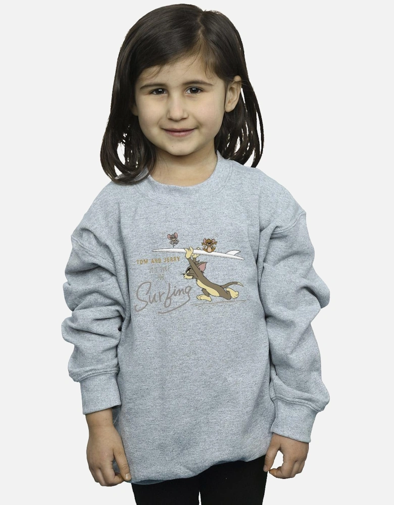 Tom And Jerry Girls It?'s Time For Surfing Sweatshirt