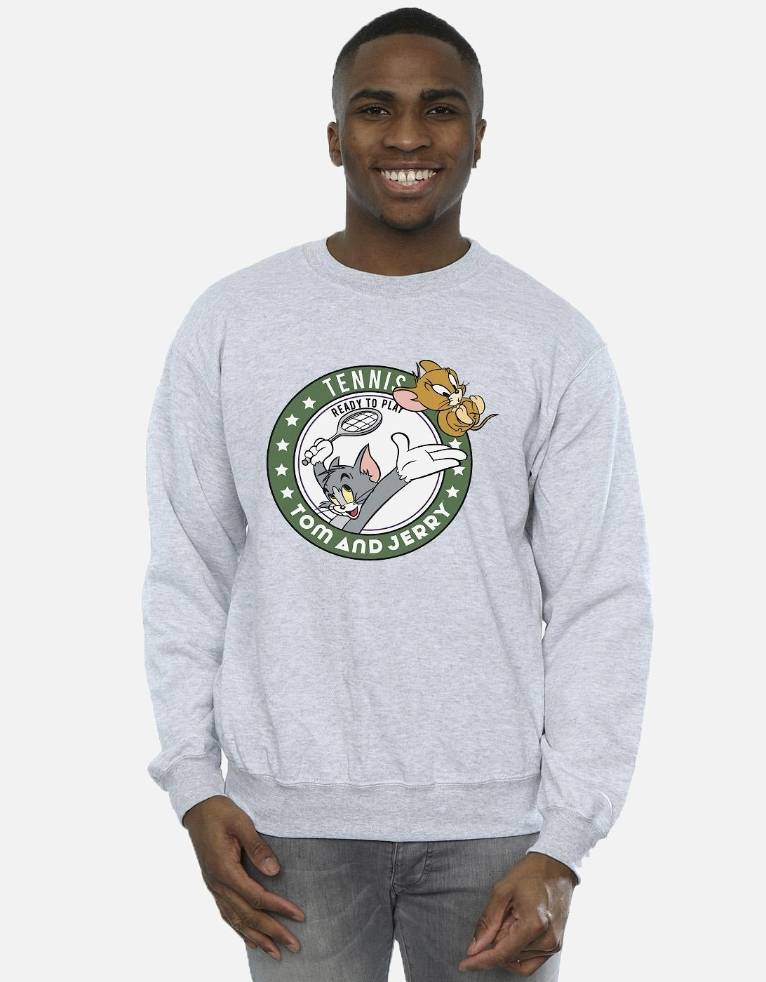 Tom And Jerry Mens Tennis Ready To Play Sweatshirt