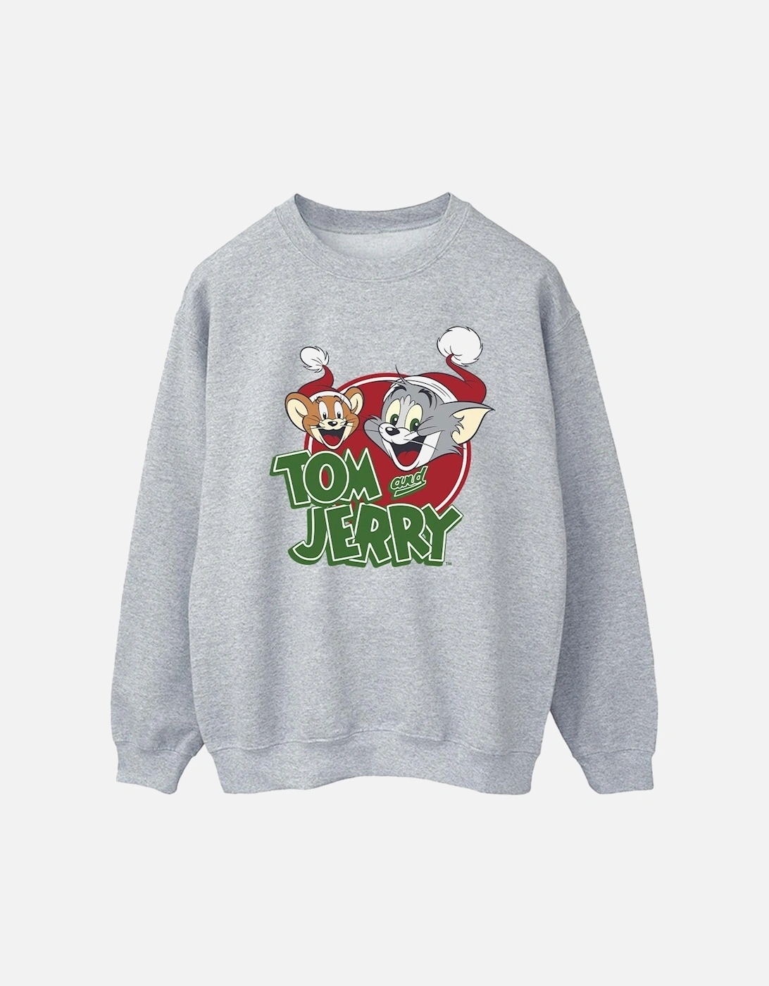 Tom And Jerry Mens Christmas Hat Logo Sweatshirt, 4 of 3