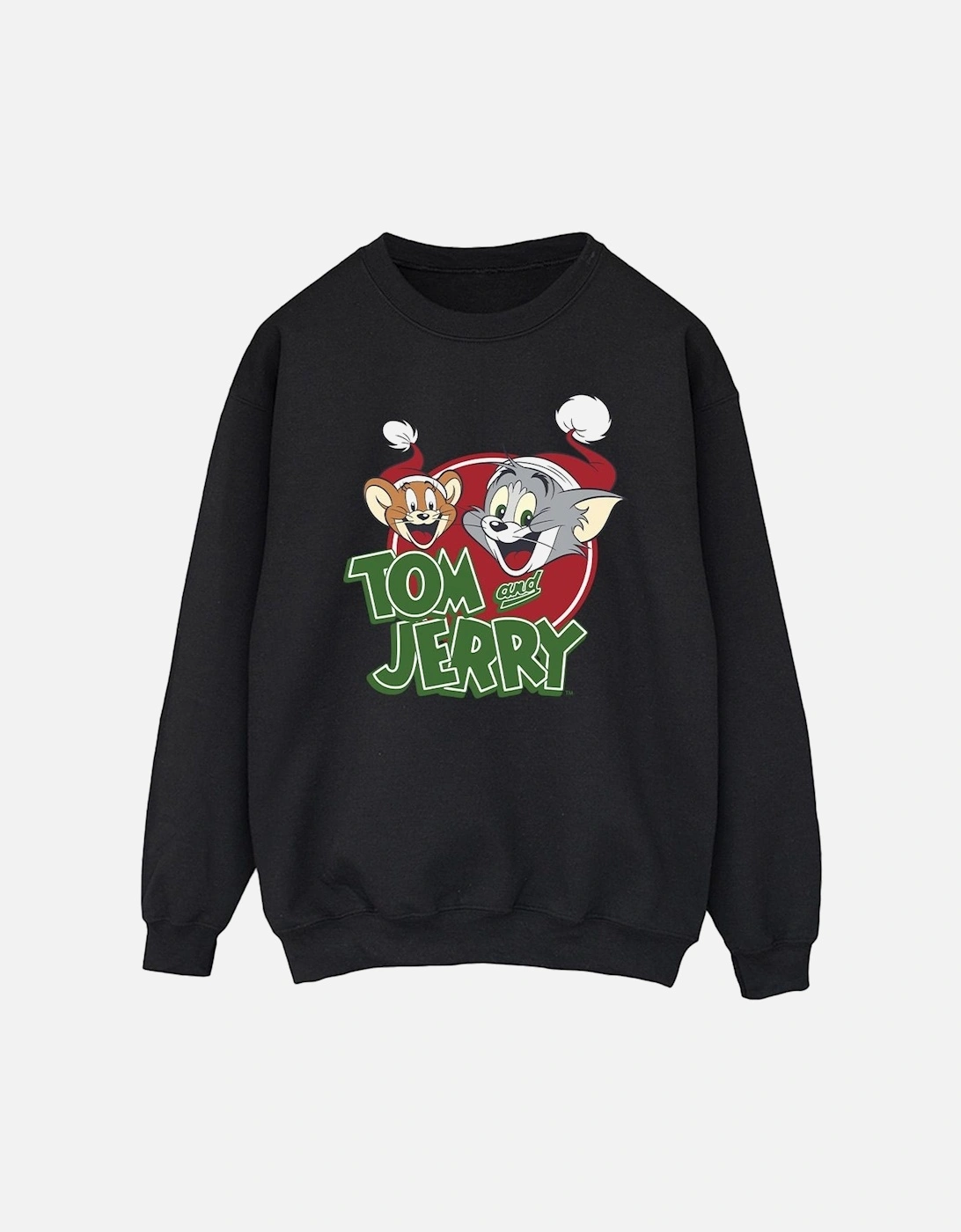Tom And Jerry Mens Christmas Hat Logo Sweatshirt, 4 of 3