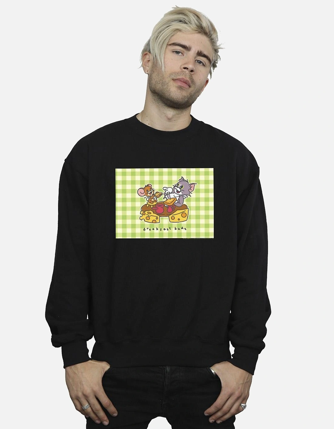 Tom And Jerry Mens Breakfast Buds Sweatshirt