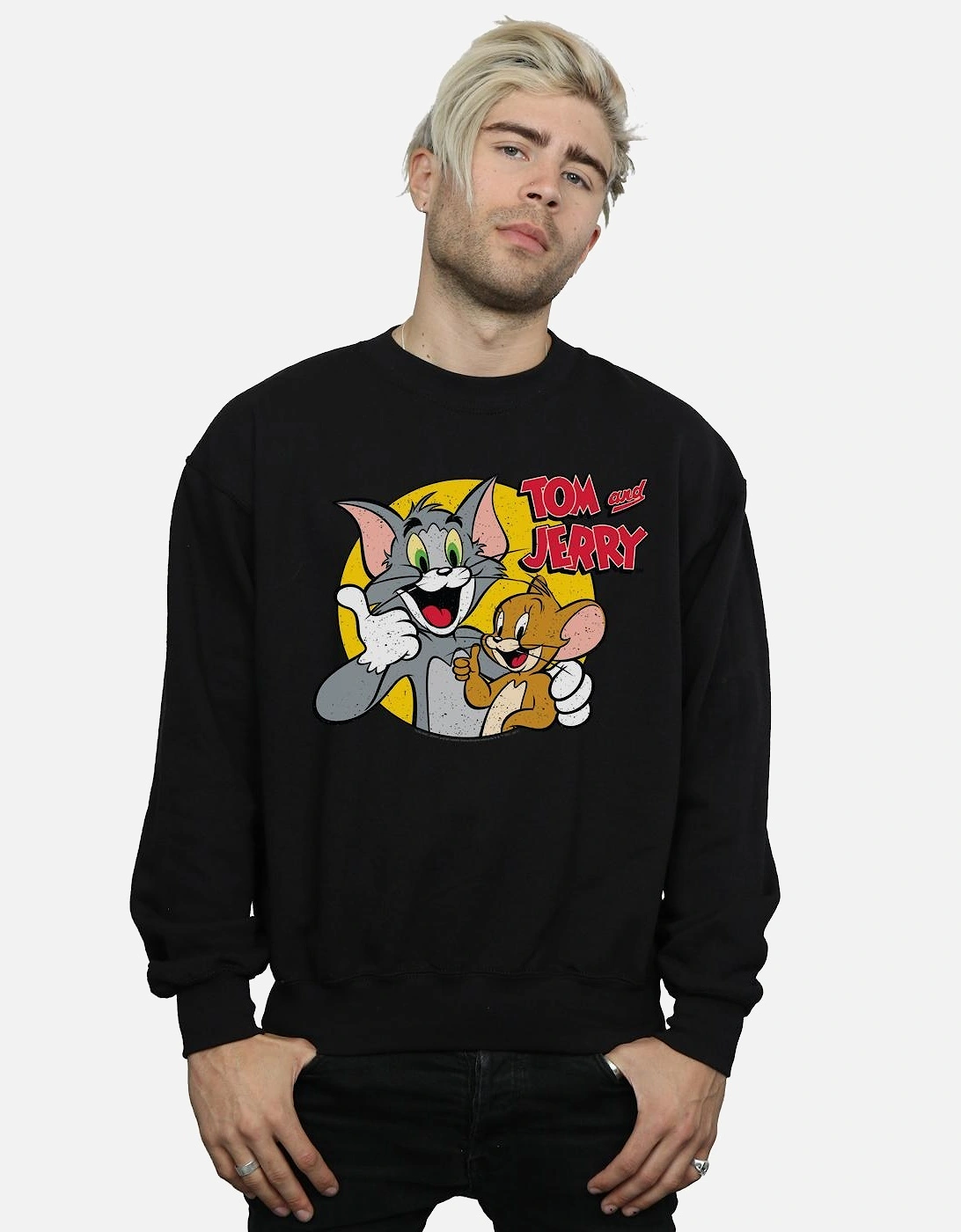 Tom And Jerry Mens Thumbs Up Sweatshirt