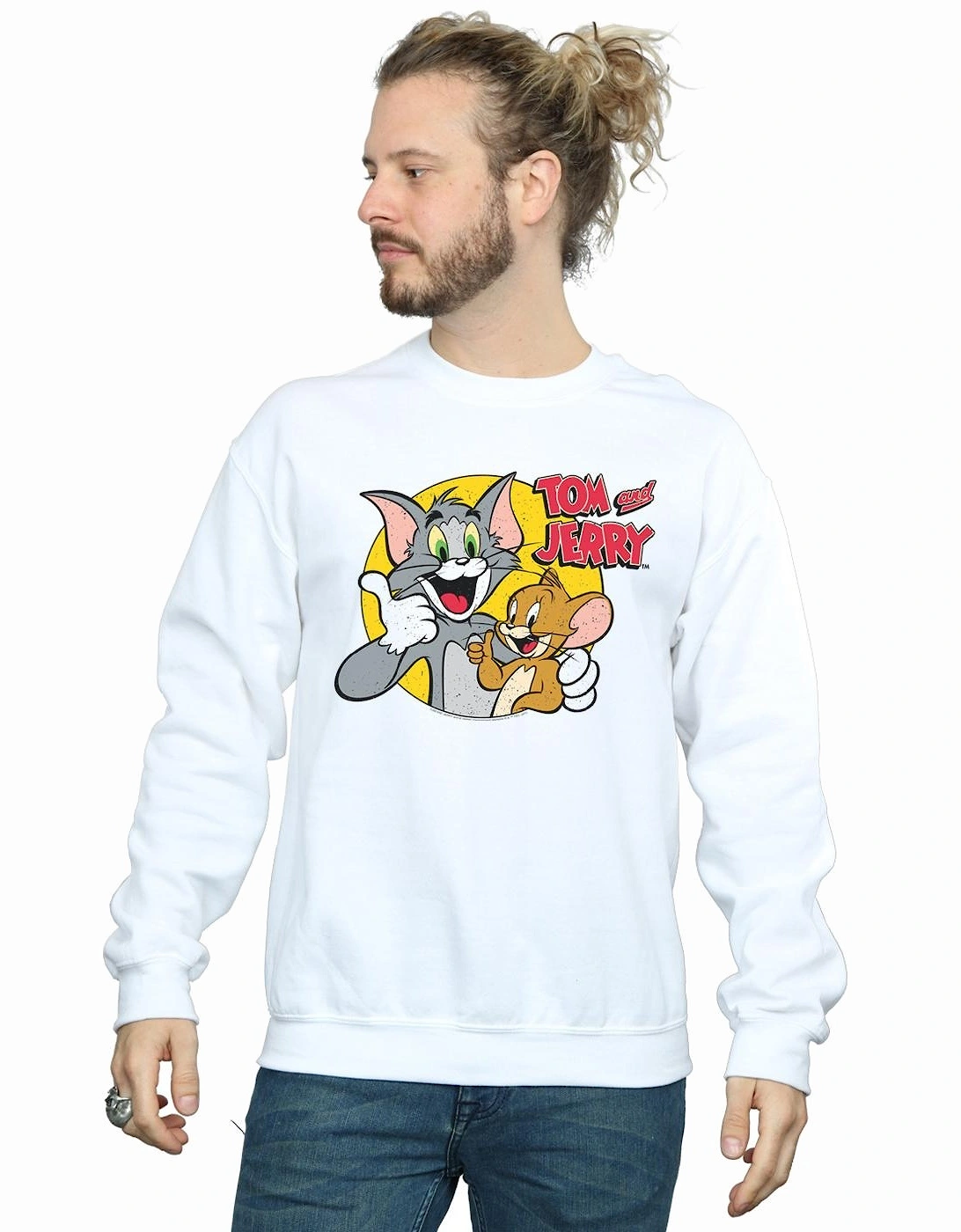Tom And Jerry Mens Thumbs Up Sweatshirt