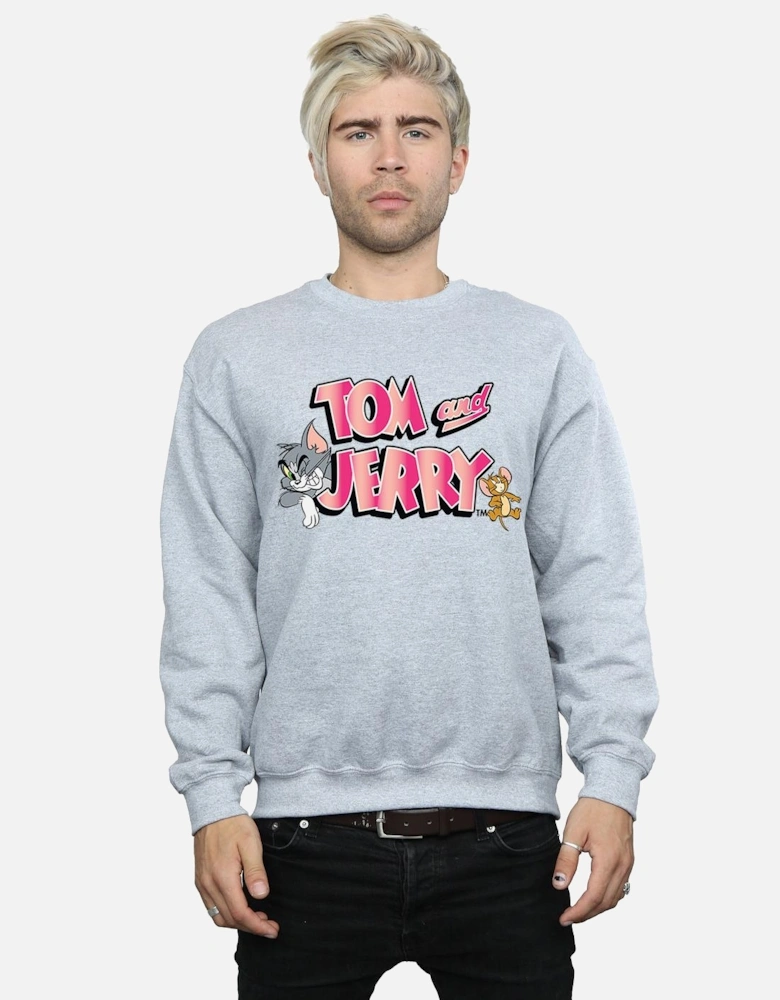 Tom And Jerry Mens Gradient Logo Sweatshirt