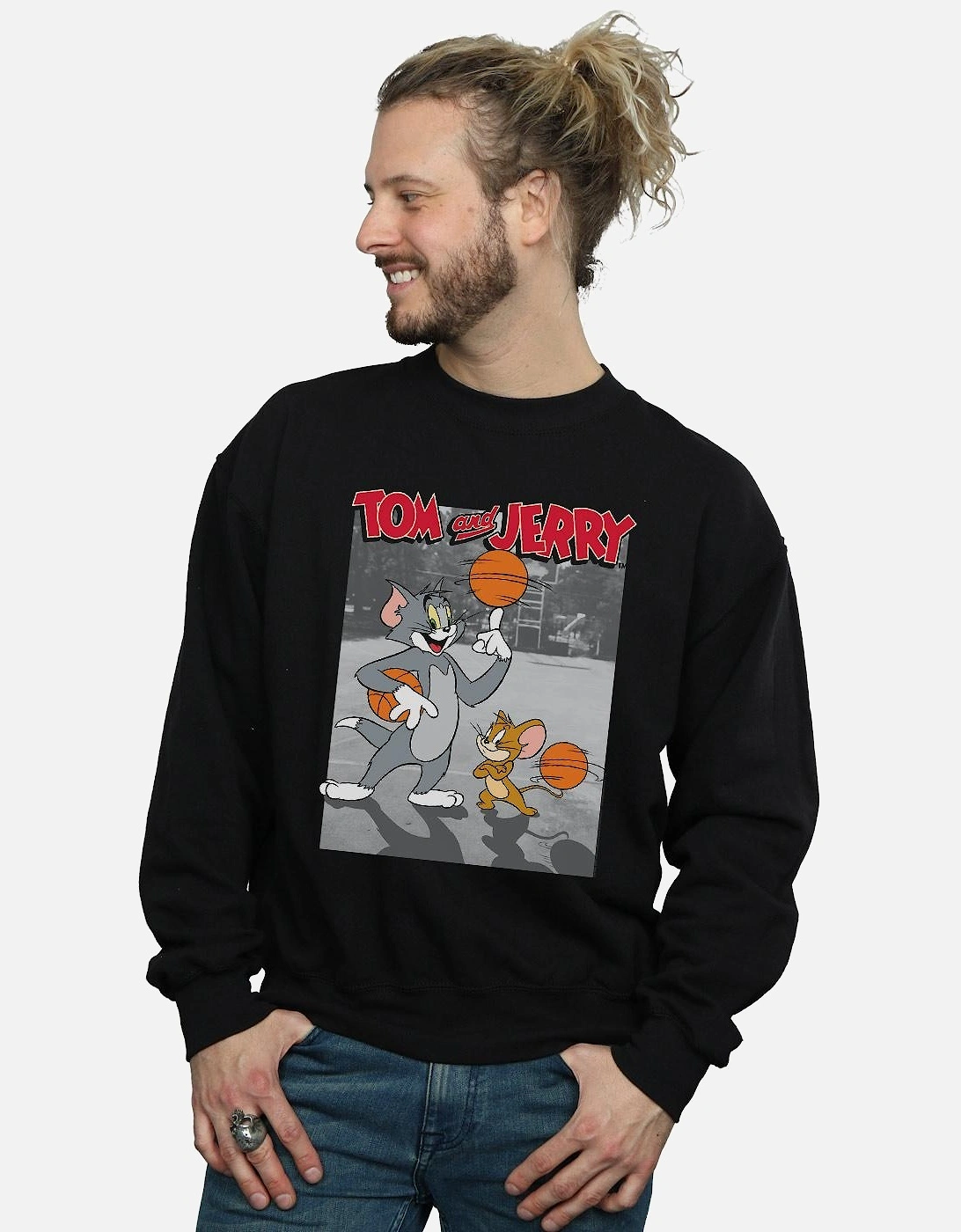 Tom And Jerry Mens Basketball Buddies Sweatshirt