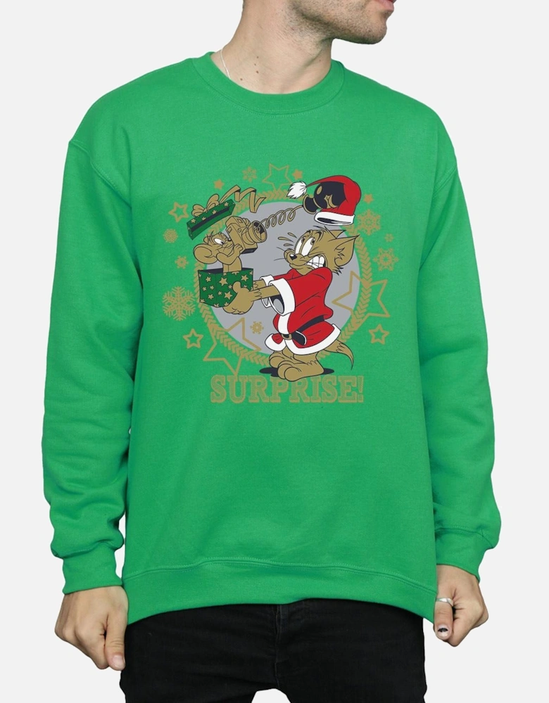 Tom And Jerry Mens Christmas Surprise Sweatshirt